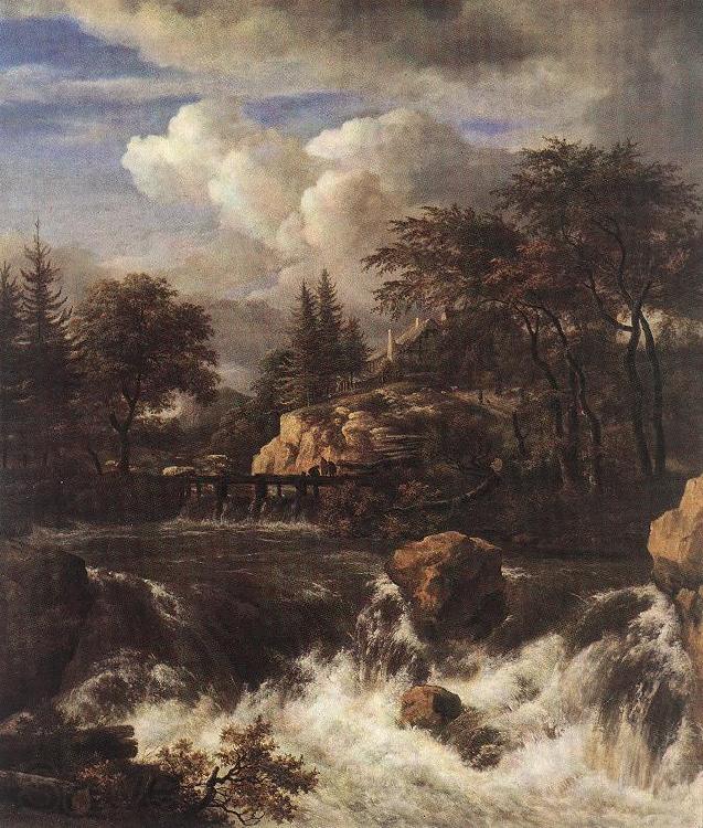Jacob van Ruisdael Waterfall in a Rocky Landscape Norge oil painting art